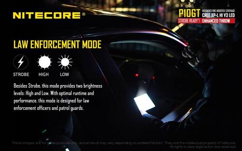.Nitecore P10GT 900 Lumen 312 Yard Compact Tactical Flashlight
