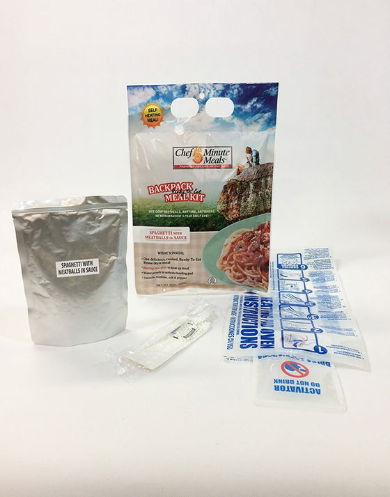 Self-heating Backpack Meals - Spaghetti & Meatballs