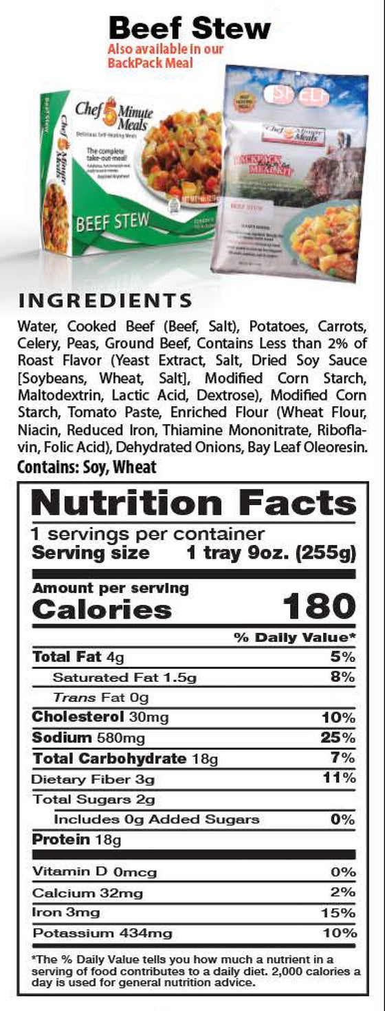 Chef 5 Minute Meal Beef Stew - Case