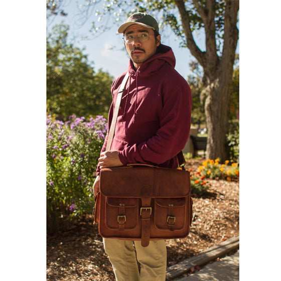 Bullet Blocker NIJ IIIA Leather Nomad Carryall