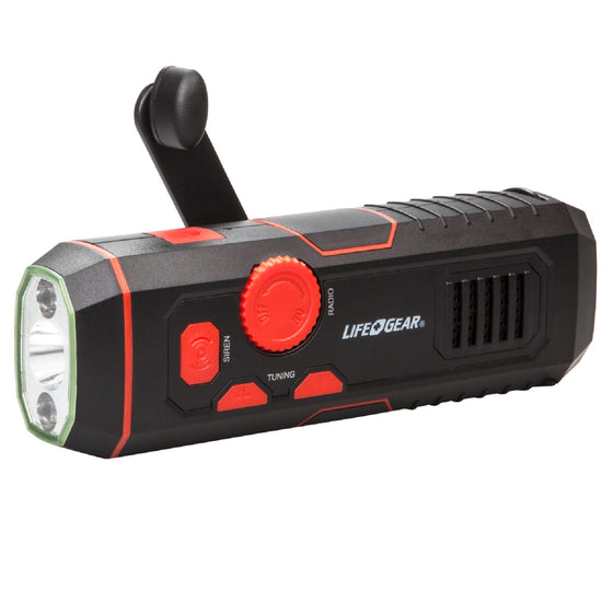 Life Gear Crank Radio Flashlight with USB